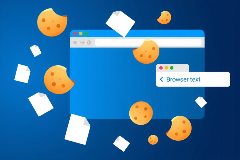 Ilustrace cookies v prohlížeči